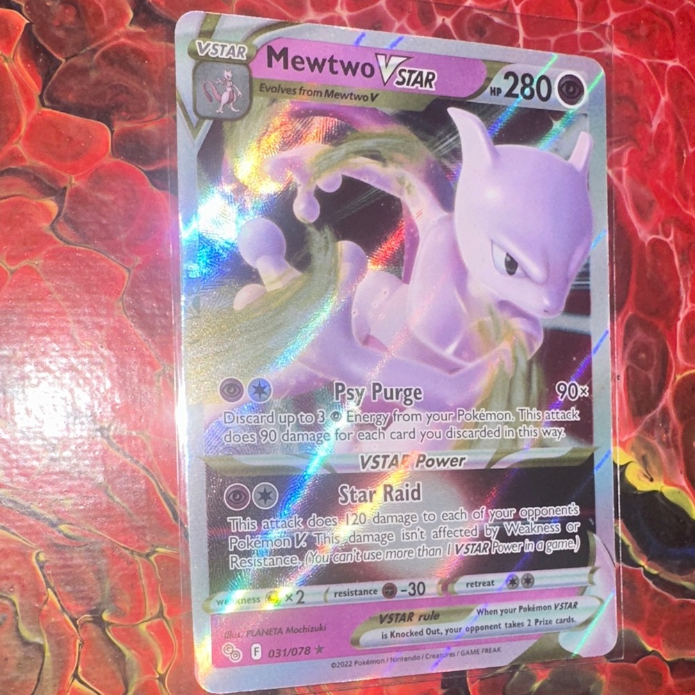 Pokemon Mewtwo VSTAR Card - Purple and Silver